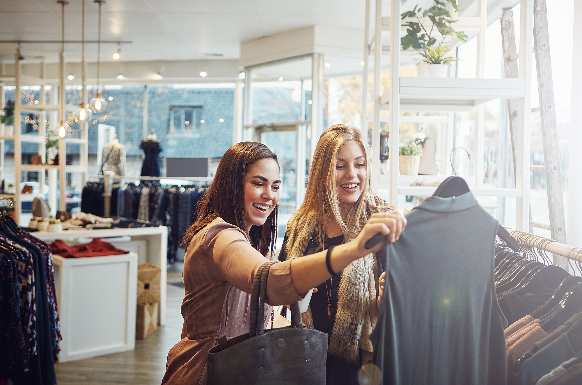 shopping friends at boutique